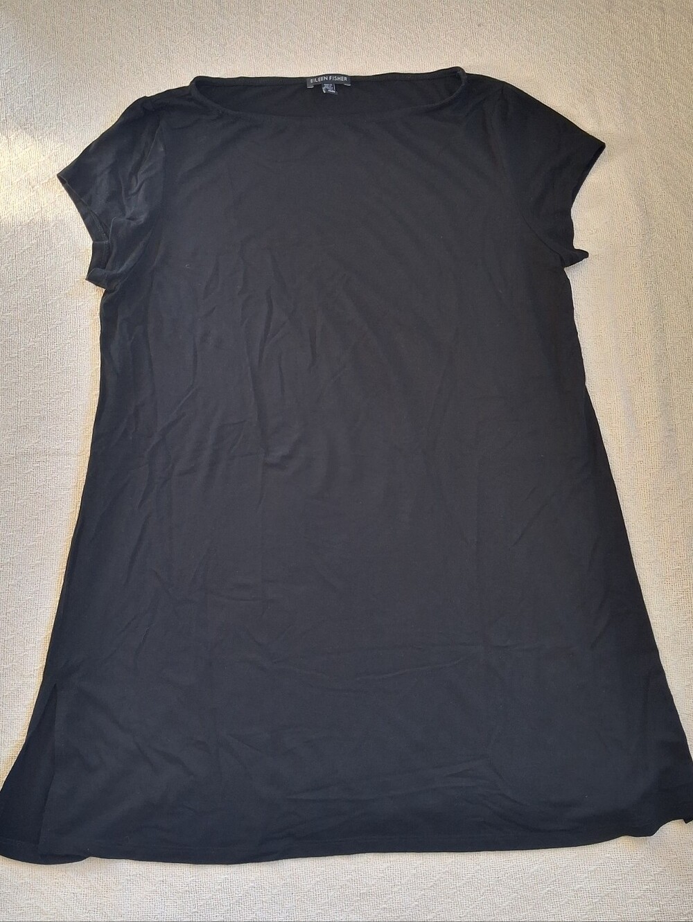 eileen fisher ♡ tunic top black medium eco minimalist